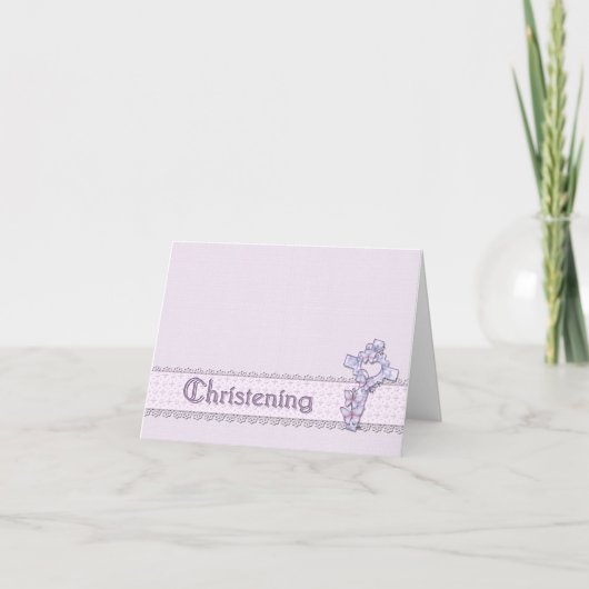 Lavender Christening Uitnodiging (Voorkant)