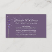 Lavender Circle Lijst Paars Elegant Floral Visitekaartje (Achterkant)