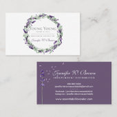 Lavender Circle Lijst Paars Elegant Floral Visitekaartje (Voorkant / Achterkant)