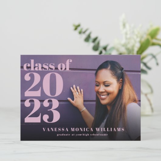 Lavender class 2022 Fotoaankondiging Afstuderen Aankondiging (Staand voorkant)