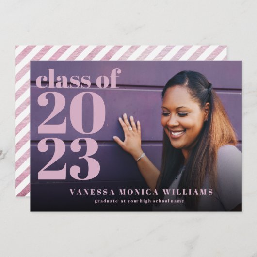 Lavender class 2022 Fotoaankondiging Afstuderen Aankondiging (Voorkant / Achterkant)