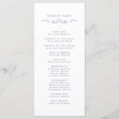 Lavender Classic Floral Crest Wedding Ceremony Programmakaart (Achterkant)