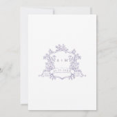 Lavender Classic Floral Frame Wedding Kaart (Achterkant)