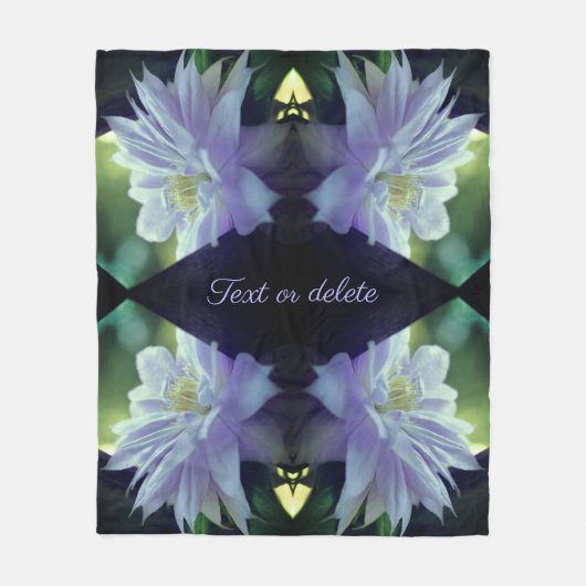 Lavender Clematis Abstract gepersonaliseerd Fleece Deken (Voorkant)