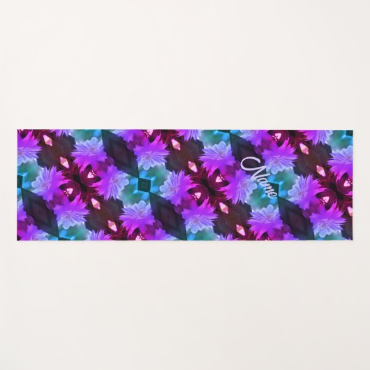 Lavender Clematis Abstract gepersonaliseerd Yogamat (Voorkant (horizontaal))