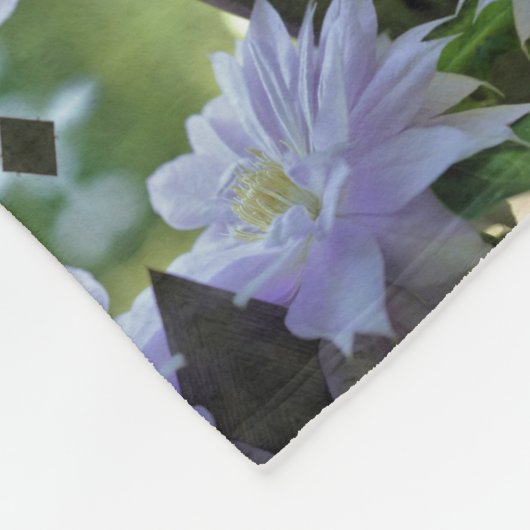 Lavender Clematis-bloem in de trallis Fleece Deken (Hoek)