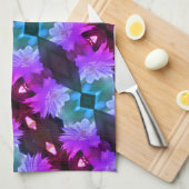 Lavender Clematis-bloem in de trallis Theedoek (Quarter Fold)