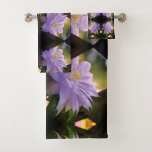 Lavender Clematis-bloem in Trellis Abstract Bad Handdoek