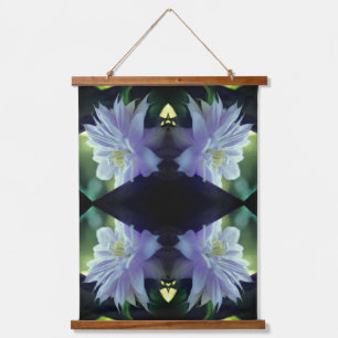 Lavender Clematis-bloem in Trellis Abstract Hangend Wandkleed