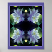 Lavender Clematis-bloem in Trellis Abstract Poster (Voorkant)