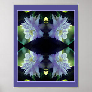 Lavender Clematis-bloem in Trellis Abstract Poster