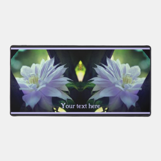 Lavender Clematis-bloem in Trellis gepersonaliseer Bureaumat (Voorkant)