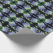 Lavender Clematis-bloem in Trellis gepersonaliseer Cadeaupapier (Hoek)