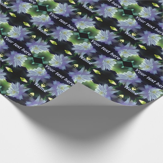 Lavender Clematis-bloem in Trellis gepersonaliseer Cadeaupapier (Hoek)