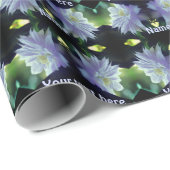 Lavender Clematis-bloem in Trellis gepersonaliseer Cadeaupapier (Rol Hoek)