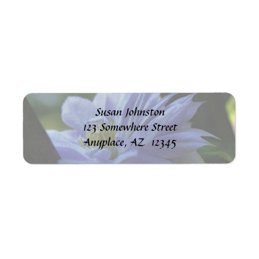 Lavender Clematis Flower Address Label (Voorkant)