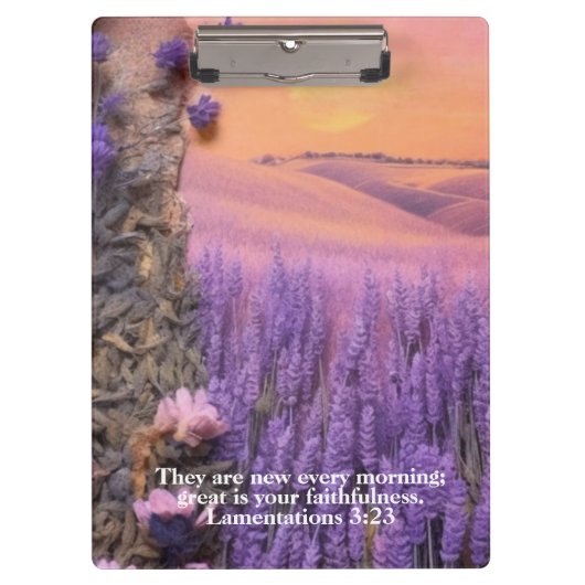 Lavender Clipboard Lamentations 3:23 Klembord (Voorkant)
