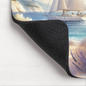 Lavender Coast Sailboat Waterverf Scene Muismat (Hoek)