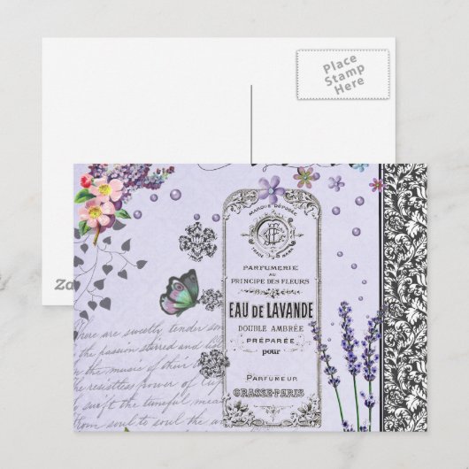  lavender Collage Briefkaart (Voorkant / Achterkant)