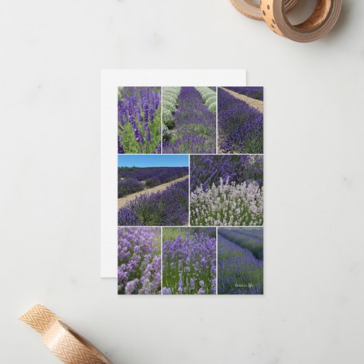 Lavender Collage Notitiekaartje (Voorkant / Achterkant in situ)