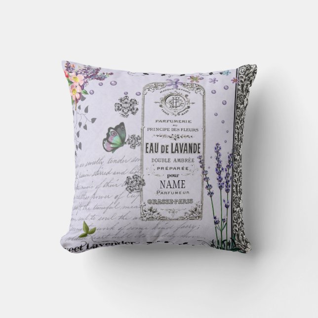  lavender Collage paarse kussen (Voorkant)