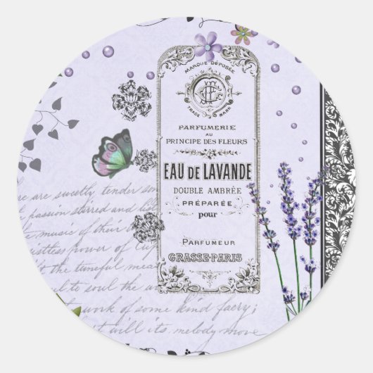  lavender Collage Ronde Sticker (Voorkant)