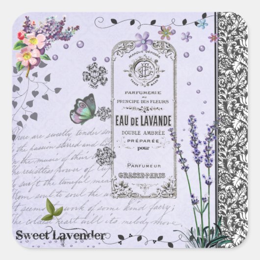  lavender Collage Vierkante Sticker (Voorkant)