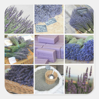 Lavender Collage Vierkante Sticker