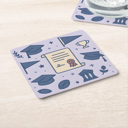 Lavender College Symbool Onderzetter Set (Schuin)