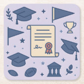 Lavender College Symbool Onderzetter Set (Voorkant)