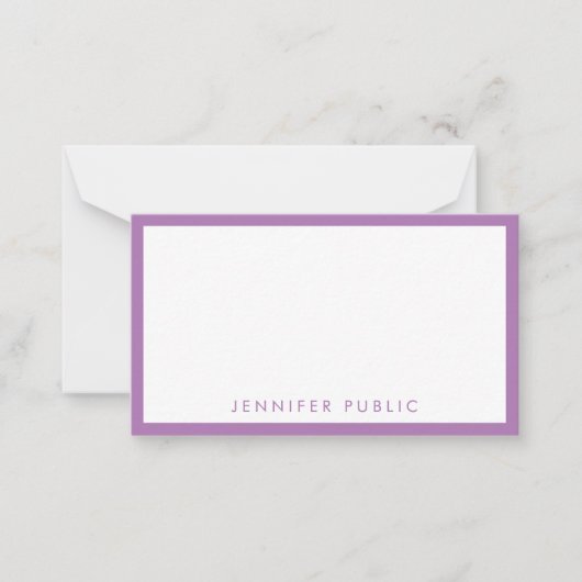 Lavender Color Handgeschreven Monogramed Sjabloon (Voorkant)