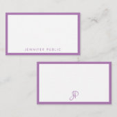 Lavender Color Handgeschreven Monogramed Sjabloon (Voorkant / Achterkant)