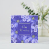 Lavender Colored Floral Wedding Kaart (Staand voorkant)