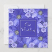 Lavender Colored Floral Wedding Kaart (Voorkant)