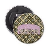 Lavender Comb over Chocolate Background Button Flesopener (Voorkant)