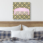 Lavender Comb over Chocolate Background Canvas Afdruk (Insitu (Slaapkamer))