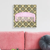 Lavender Comb over Chocolate Background Canvas Afdruk (Insitu (Woonkamer))