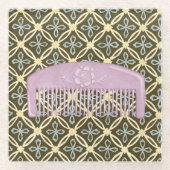 Lavender Comb over Chocolate Background Glazen Onderzetter (Voorkant)