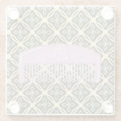 Lavender Comb over Chocolate Background Glazen Onderzetter (Achterkant)