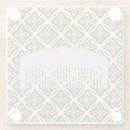 Lavender Comb over Chocolate Background Glazen Onderzetter (Achterkant)