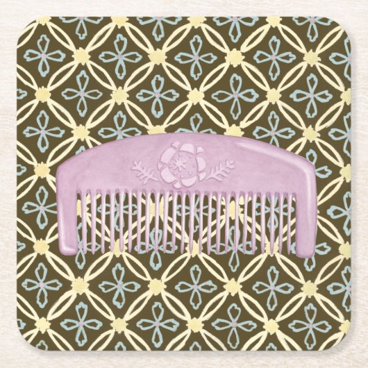 Lavender Comb over Chocolate Background Kartonnen Onderzetters (Voorkant)