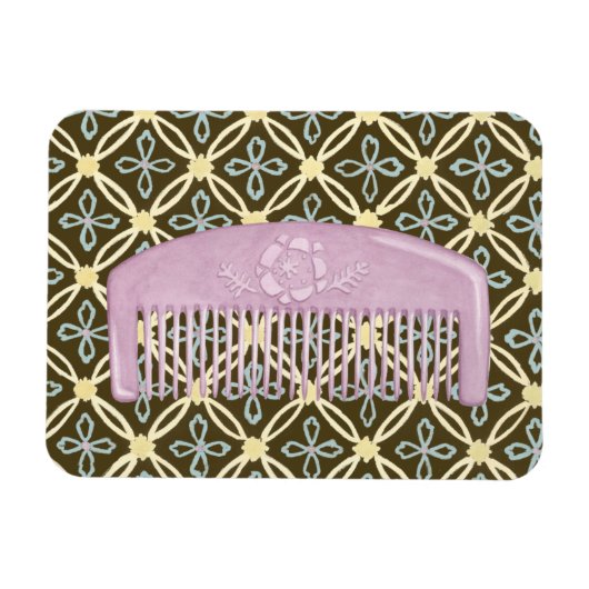 Lavender Comb over Chocolate Background Magneet (Horizontaal)
