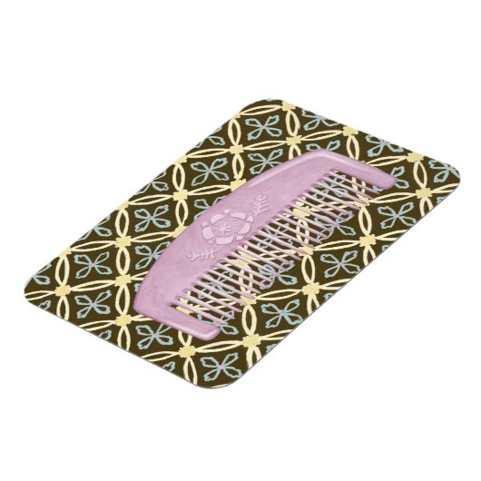 Lavender Comb over Chocolate Background Magneet (Linkerzijde)