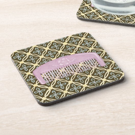 Lavender Comb over Chocolate Background Onderzetter (Linkerzijde)