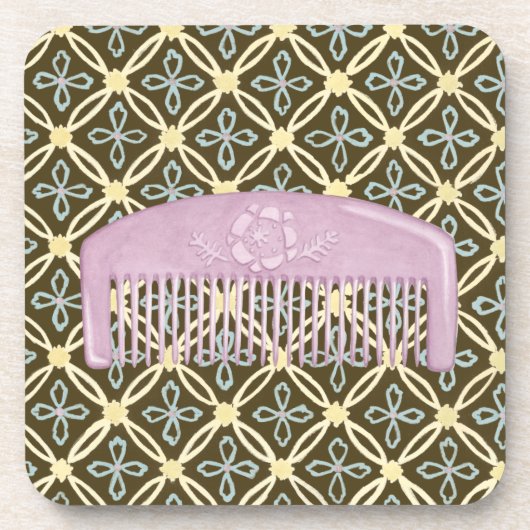 Lavender Comb over Chocolate Background Onderzetter (Voorkant)