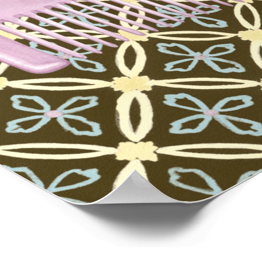Lavender Comb over Chocolate Background Poster (Hoek)