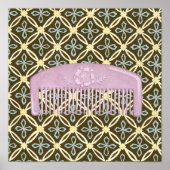 Lavender Comb over Chocolate Background Poster (Voorkant)