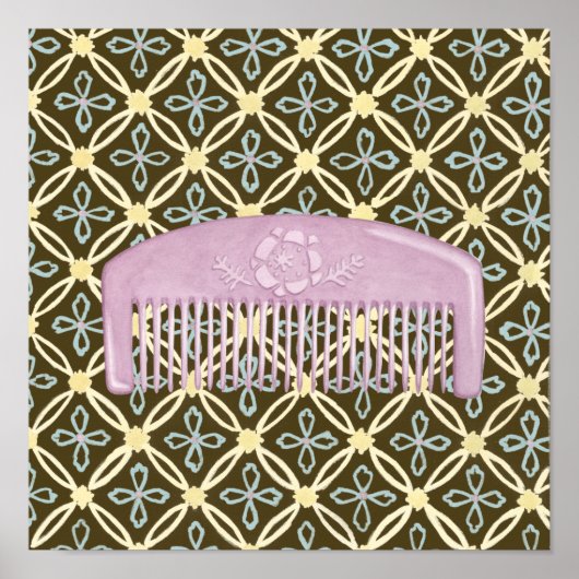Lavender Comb over Chocolate Background Poster (Voorkant)