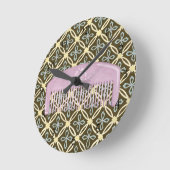 Lavender Comb over Chocolate Background Ronde Klok (Hoek)