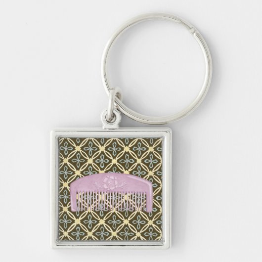 Lavender Comb over Chocolate Background Sleutelhanger (Voorkant)